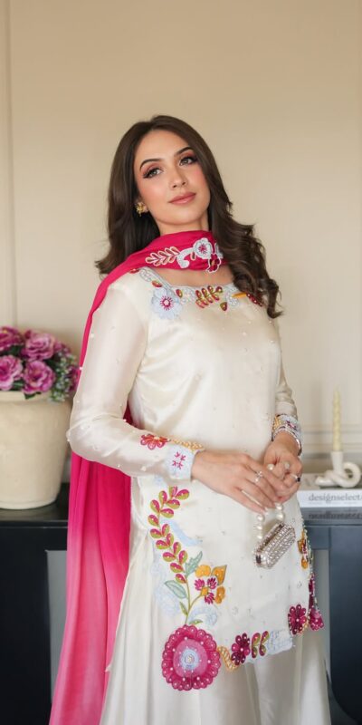 MF 525 Off White Color Roman Silk Salwar Suit with Embroidery Work. Available at ₹2399 only. Delivery 4-6 Working Days. Shop now. | Jump Suits, Salwar suit, Casual Suits, Creative suits, Designer Suits, Palazzo Suits, Party Wear Suits, Patiala Suits, Straight Suits