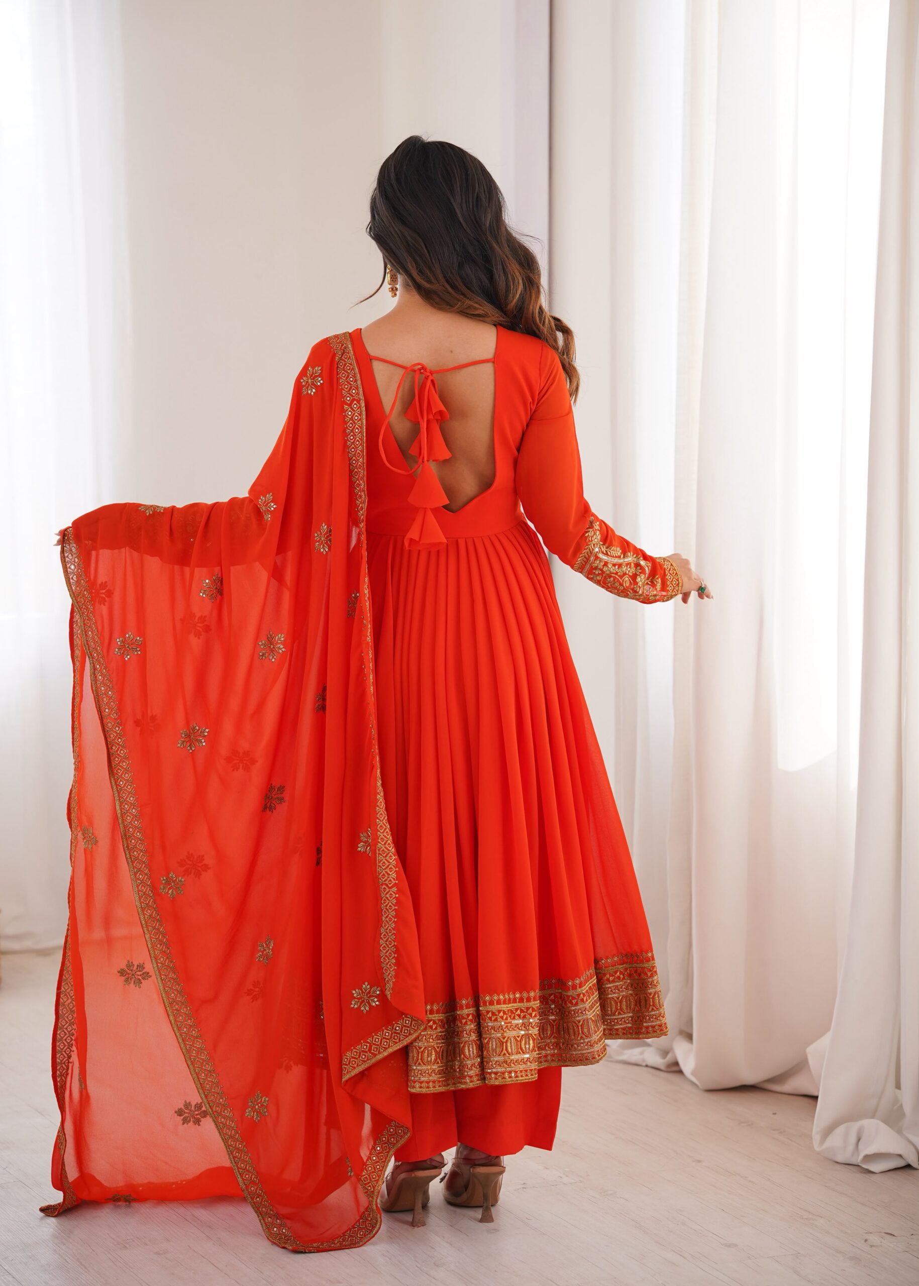 SP 104 Red| Faux Georgette Salwar Suit with Lace Work & Digital Print. Introductory Price ₹2799. Delivery 4-6 Working Days. Shop now. | Anarkali Suits, Bollywood Anarkali, Creative-Anarkali, Designer Anarkali, Embroidered Anarkali, Party Wear Anarkali