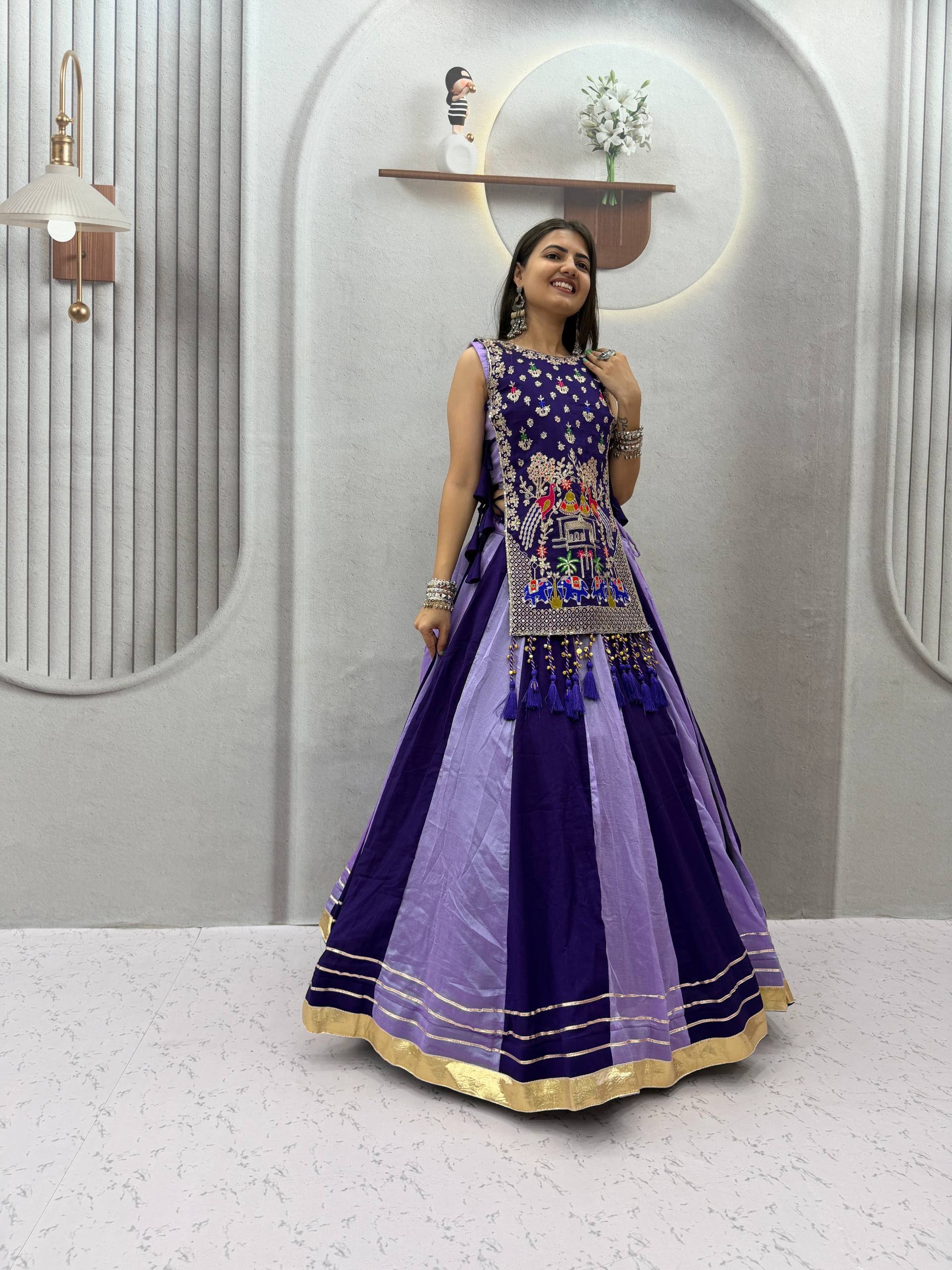 PC 579A Lavender in Color Vichitra Silk Embroidery Work Lehenga Choli . Now at just ₹3149. Delivery 4-6 Working Days. Shop now. | Lehenga, Bollywood Lehenga, Creative Lehenga, Designer Lehenga, Embroidered Lehenga, Party Wear Lehenga