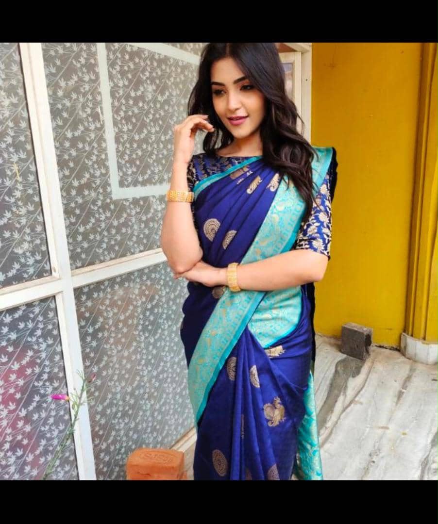 KPR 083 Blue Soft Lichi Silk Saree with Lace Work & Lace Border. Introductory Price ₹1649. Delivery 4-6 Working Days. Shop now. | Sarees, Bollywood Sarees, Creative Sarees, Designer Sarees, Embroidered Sarees, Ethnic Saree, Modern Digital sarees, Party Wear Sarees