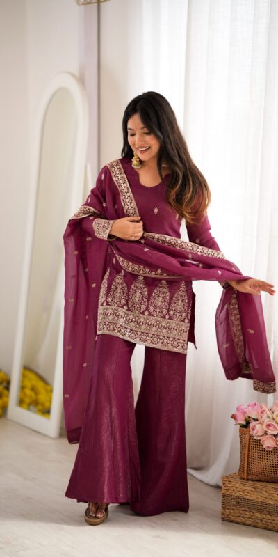 KB 316 Maroon Crunchy Silk Salwar Suit with Embroidery Work. Wedding, Party, Festive, Events Best Price ₹2299. Delivery 4-6 Working Days. Shop now. | Jump Suits, Salwar suit, Casual Suits, Creative suits, Designer Suits, Palazzo Suits, Party Wear Suits, Patiala Suits, Straight Suits
