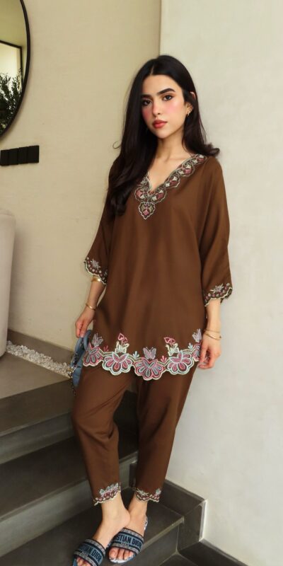 BE 511 Brown colour Trendy Brown French Crape Embroidery Work Kurti Get it for ₹1999. Delivery 4-6 Working Days. Shop now. | Kurti, Bollywood Kurti, Creative Kurtis, Designer Kurti, Party Wear Kurti, Selfie Kurti