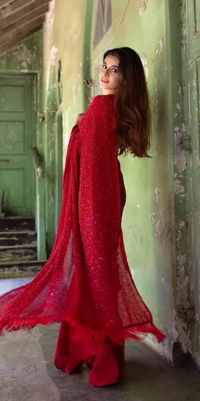 divine-red-color-fancy-sequence-work-party-wear-saree