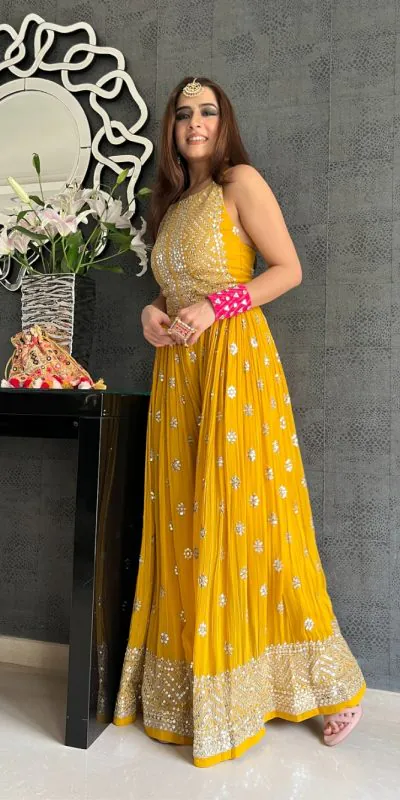 elegant-yellow-color-party-wear-sequin-work-jump-suit