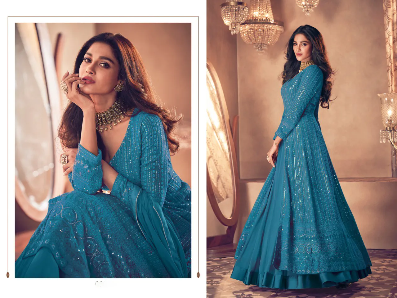 FC:-122 Rama color heavy Georgette with Embroidery And Santoon Work Classic Designer Suit Wedding,Party,Festive@2399/- Only | Anarkali Suits, Bollywood Anarkali, Creative-Anarkali, Designer Anarkali, Embroidered Anarkali, Party Wear Anarkali