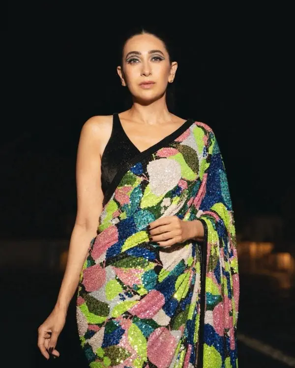 Multi Georgette Embroidery Sequins Saree - Image 2