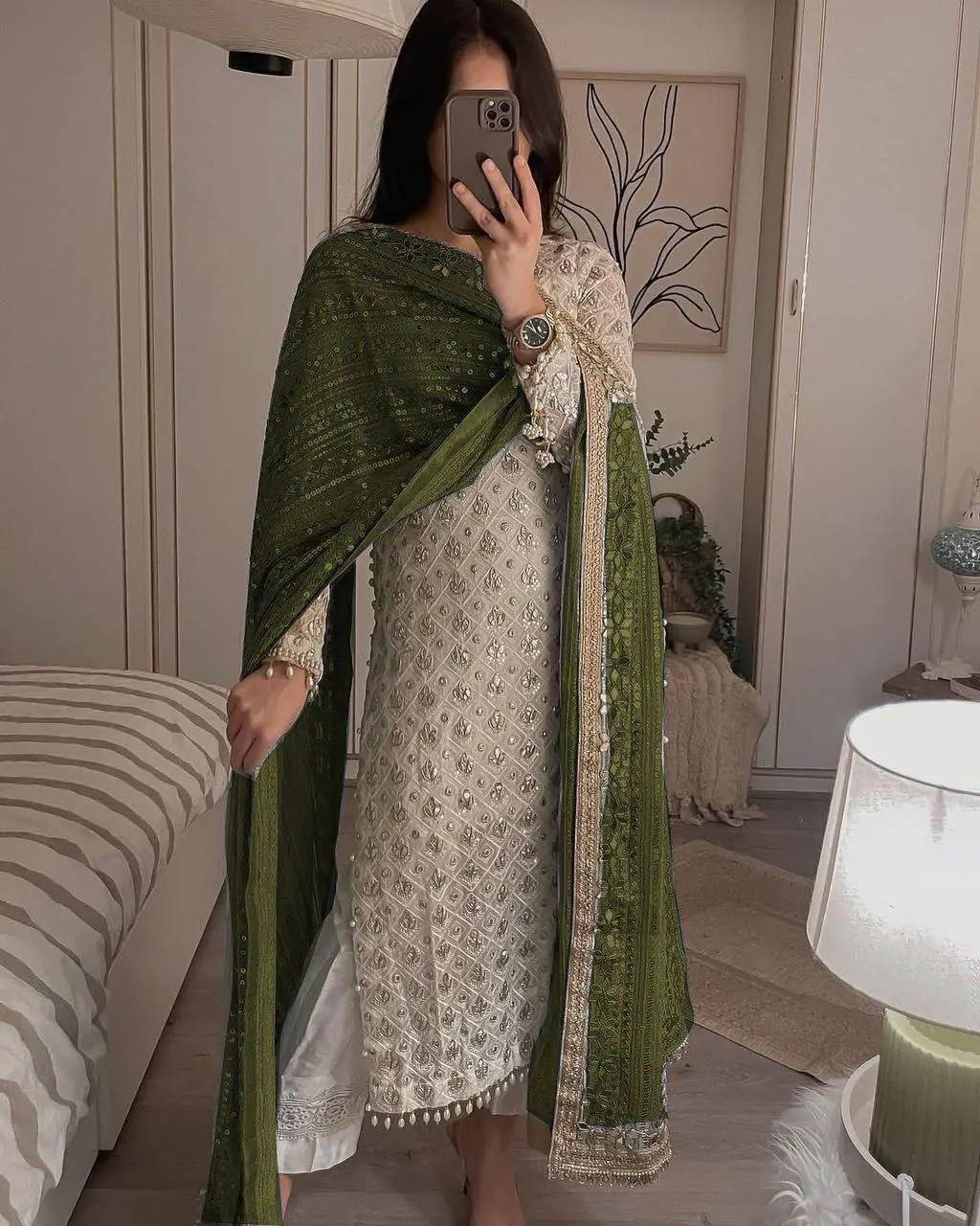 LG 1816 White Color Sequence Work Salwar Suit With Mehndi Dupatta Casual, Wedding, Festive, Events Etc. Expected Delivery 4-6 Working Days @2349/- | Salwar suit, Casual Suits, Creative suits, Designer Suits, Party Wear Suits, Patiala Suits, Straight Suits