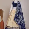 Superb White Color Heavy Jecard Silk Embroidery Lehenga Choli