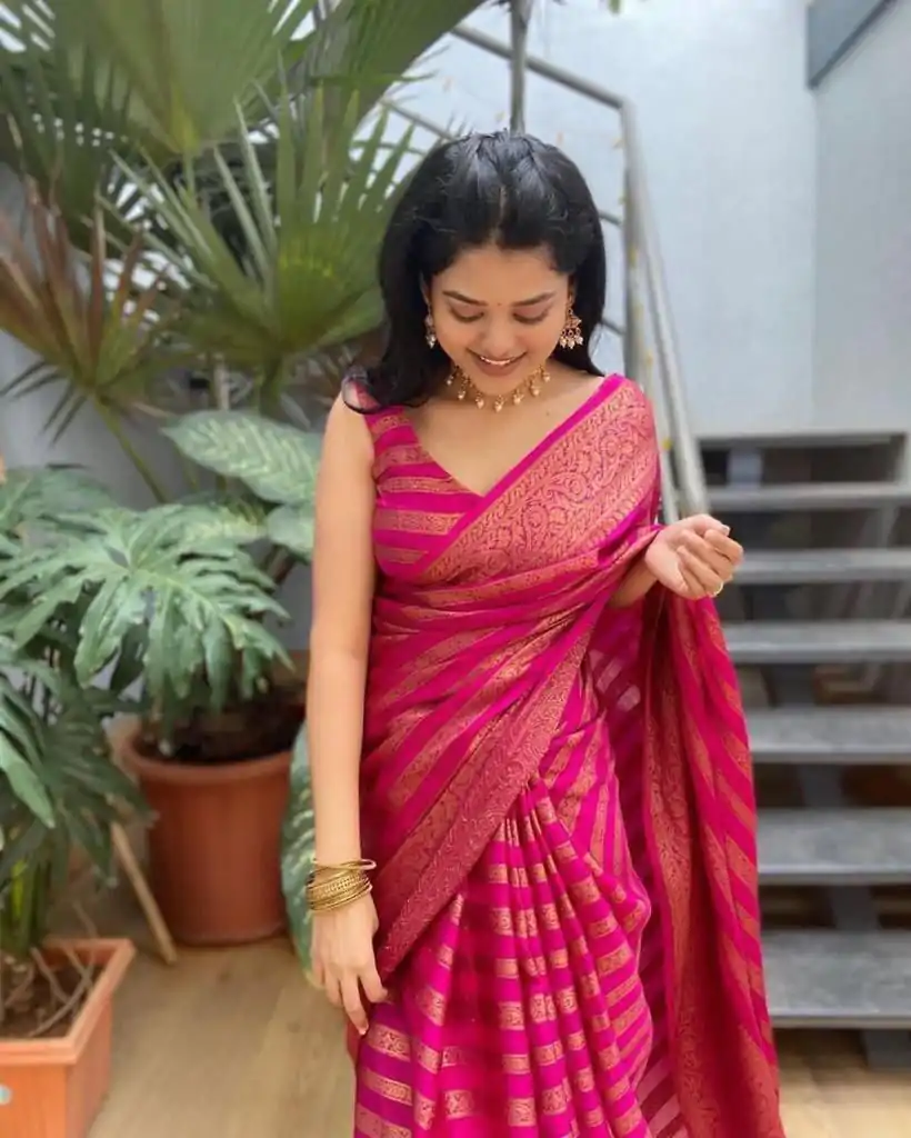KP 4085 Pink Color Soft Lichi Silk Jacquard On All Over Saree Casual, Party Wear, Wedding, Events Etc. Expected Delivery 4-6 Working Days @1399/- | Sarees, Bollywood Sarees, Creative Sarees, Designer Sarees, Embroidered Sarees, Ethnic Saree, Modern Digital sarees, Party Wear Sarees