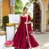 Dazzling Red Color Heavy Georgette Attached Pad Salwar Suit