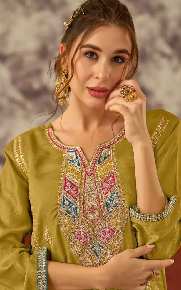 FC MARIA 1086 Mustard Color Vichitra Embroidery Codding Sequence Salwar Suit Wedding, Party, Festive events, etc.  Expected Delivery  4-6 Working Days @2099/- | Jump Suits, Salwar suit, Casual Suits, Creative suits, Designer Suits, Palazzo Suits, Party Wear Suits, Patiala Suits, Straight Suits