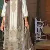 Grand White Color Vichitra Embroidery Codding Sequence Salwar Suit