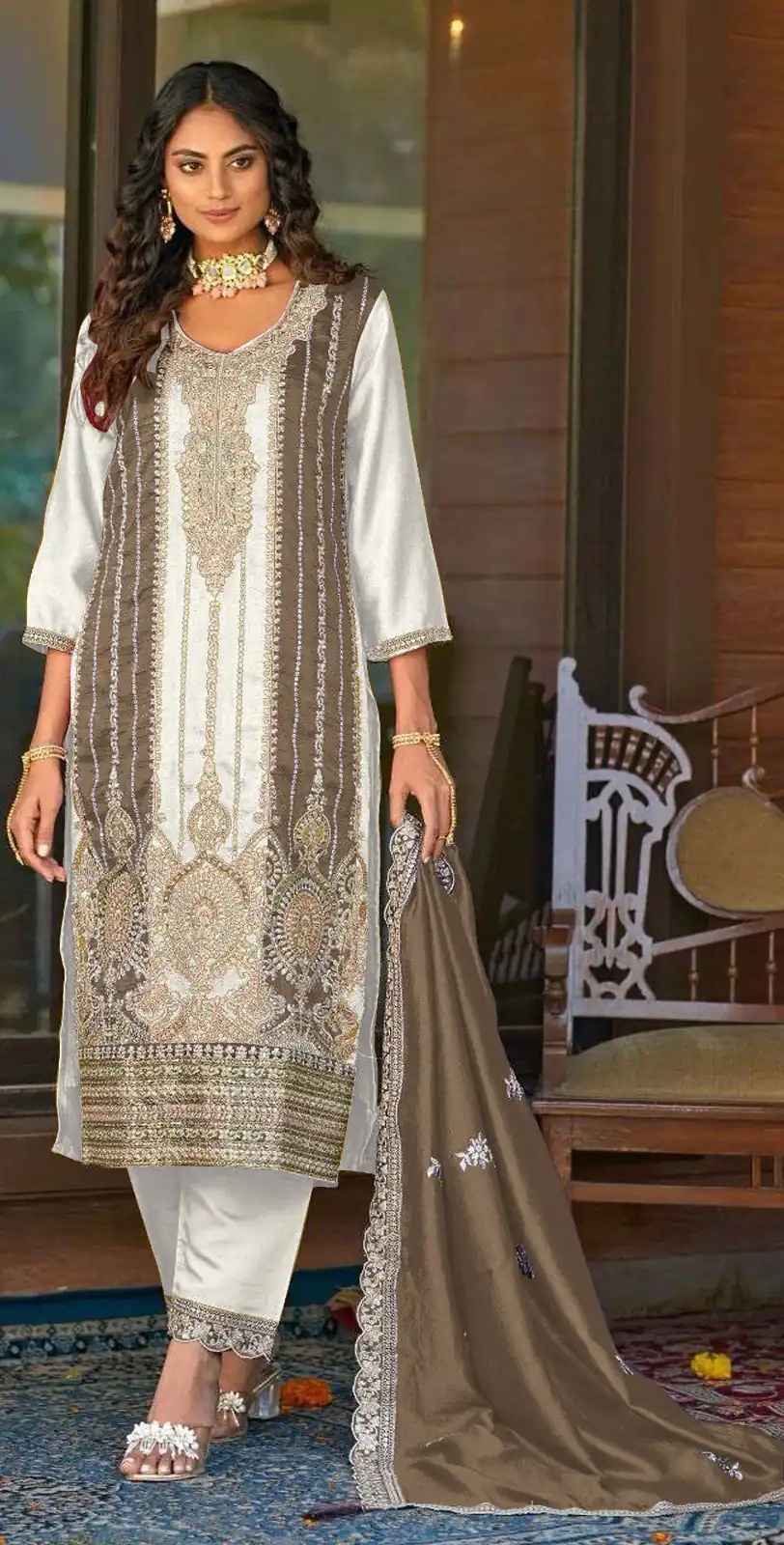 FC MARIA 1083 White Color Vichitra Embroidery Codding Sequence Salwar Suit Wedding, Party, Festive events, etc.  Expected Delivery  4-6 Working Days @2099/- | Jump Suits, Salwar suit, Casual Suits, Creative suits, Designer Suits, Palazzo Suits, Party Wear Suits, Patiala Suits, Straight Suits