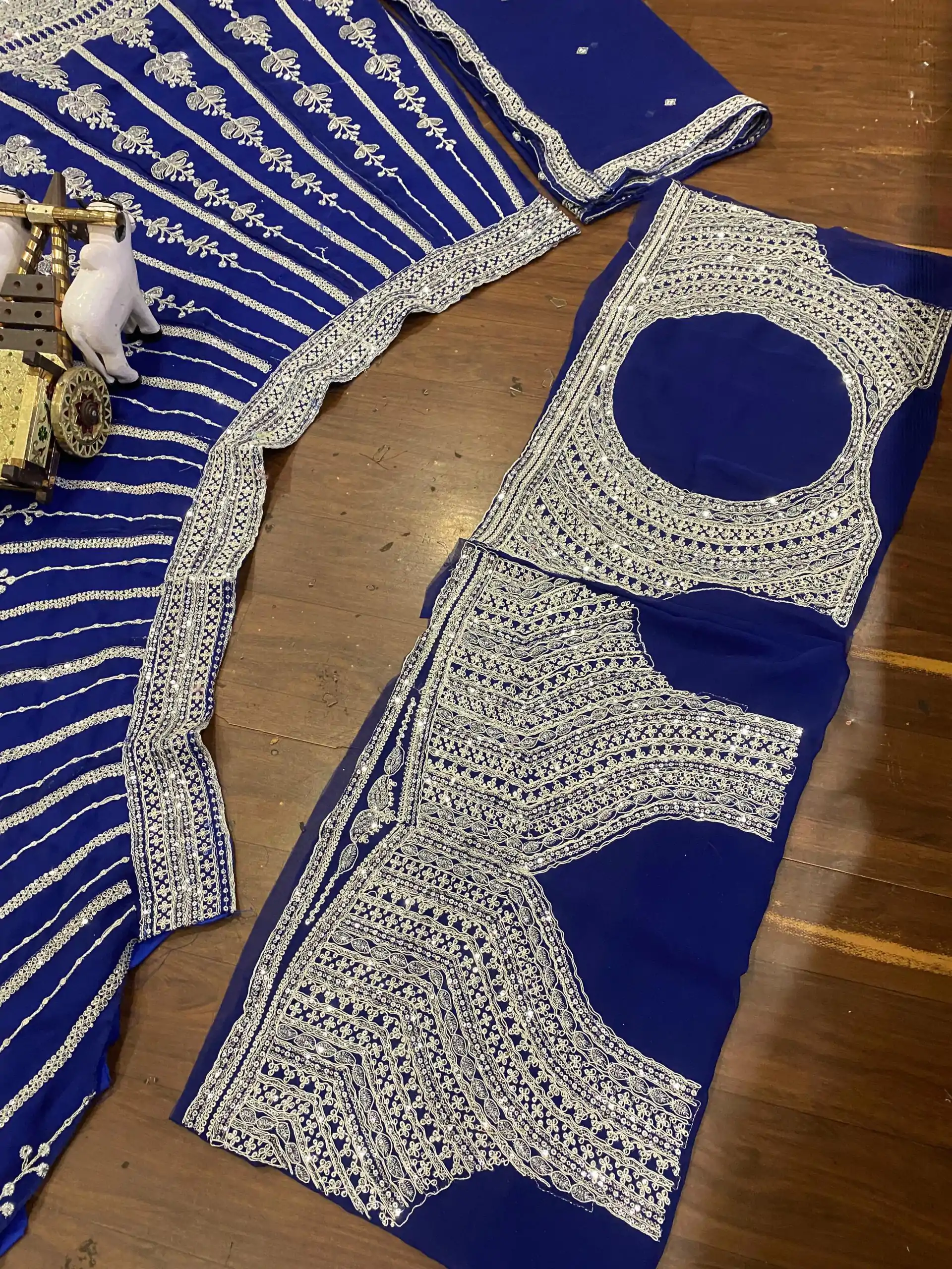 BD 1610 Royal Blue Color Georgette Embroidered Lehenga Choli Casual, Wedding, Festive, Events Expected Delivery 4-6 Working Days @3249/- | Lehenga, Bollywood Lehenga, Creative Lehenga, Designer Lehenga, Embroidered Lehenga, Party Wear Lehenga