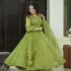 Aglow Green Color Georgette Embroidery Work Salwar Suit