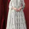 Beautiful White Color Georgette Embroidery Salwar Suit