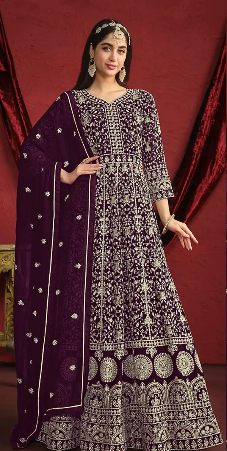 FC DANI 2911 Wine Color Georgette Embroidery Salwar Suit Wedding, Party, Festive events, Expected Delivery  4-6 Working Days @3399 | Salwar suit, Casual Suits, Creative suits, Designer Suits, Palazzo Suits, Party Wear Suits, Patiala Suits, Straight Suits
