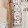 Classic White & Coffee Color Georgette Embroidery Salwar Suit