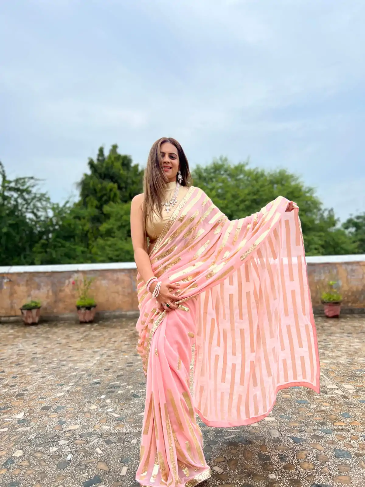 JR 610 Pink Color Georgette Embroidery Sequence Saree Casual, Wedding, Festive, Events Expected Delivery  4-6 Working Days @1749/- | Sarees, Bollywood Sarees, Creative Sarees, Designer Sarees, Embroidered Sarees, Ethnic Saree, Modern Digital sarees, Party Wear Sarees