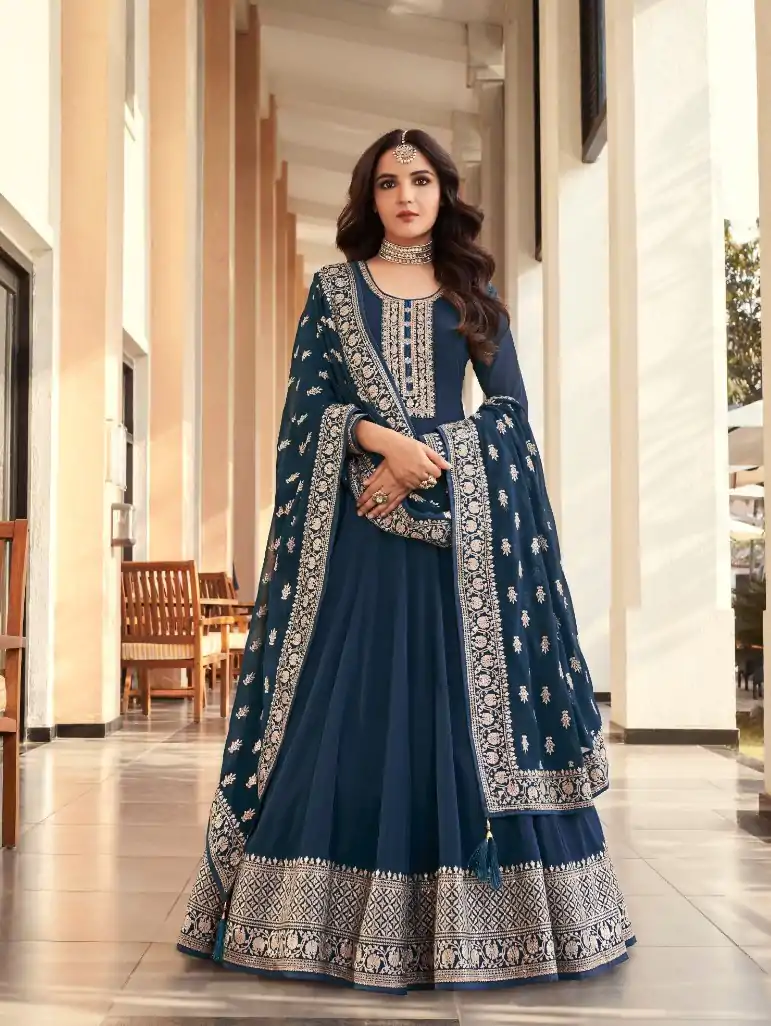 FC AM 16061 Navy Blue Color Georgette Embroidery Salwar Suit Wedding, Party, Festive events, Expected Delivery  4-6 Working Days @2649 | Salwar suit, Casual Suits, Creative suits, Designer Suits, Palazzo Suits, Party Wear Suits, Patiala Suits, Straight Suits