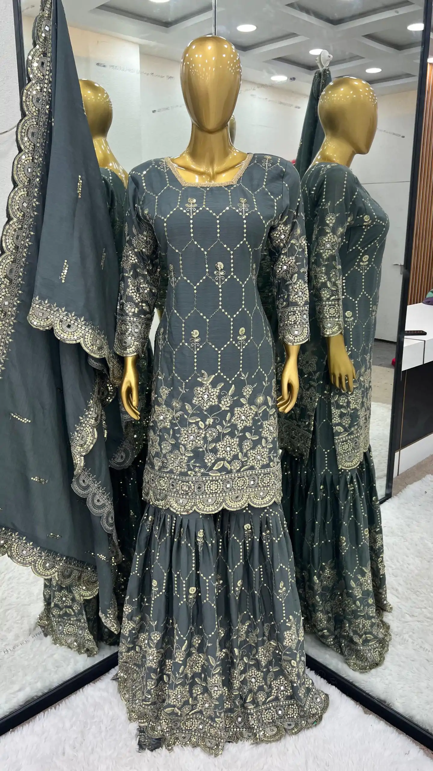 SR 1616 Blue Color Heavy Chinnon Silk Embroidery Work Sharara Suit Wedding, Party, Festive, Events Etc. Expected Delivery 4-6 Working Days @2199Only | Salwar suit, Casual Suits, Creative suits, Designer Suits, Palazzo Suits, Party Wear Suits, Straight Suits