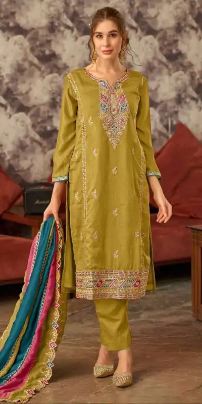 Superb Wine Vichitra Embroidery Codding Sequence Salwar Suit