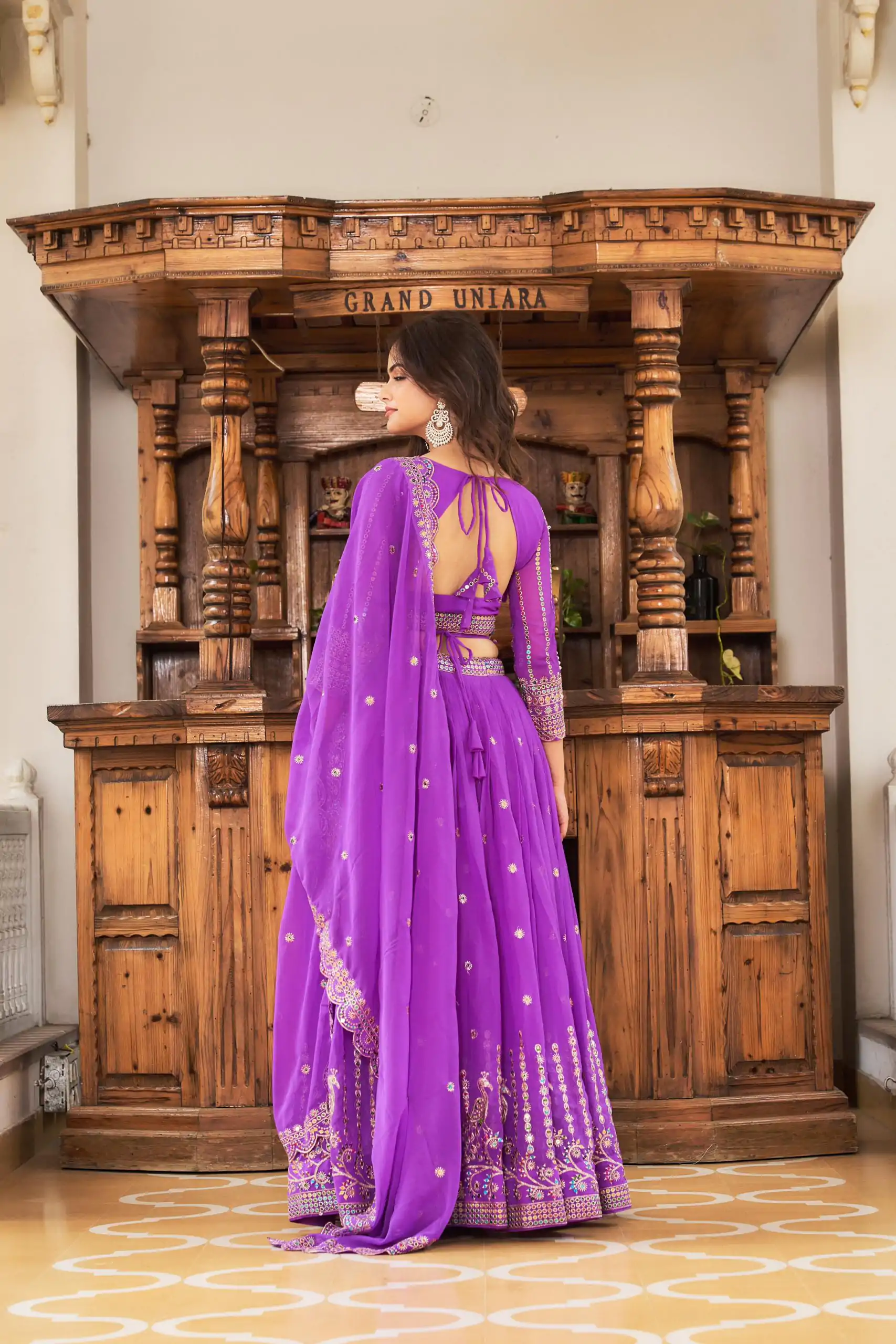 Ram 027 Violet Color Georgette Multi Sequence Work Lehenga Choli Casual, Wedding, Festive, Events Expected Delivery 4-6 Working Days @3049/- | Lehenga, Bollywood Lehenga, Creative Lehenga, Designer Lehenga, Embroidered Lehenga, Party Wear Lehenga