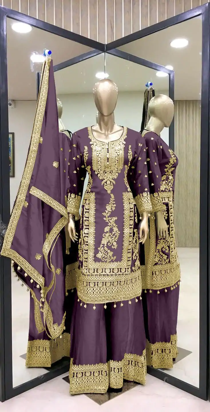 SRK 5146 Light Purple Color Pure Chinnon Silk Embroidery Coding Dori Salwar Suit Wedding, Party, Festive, Events Expected Delivery 4-6 Working Days @ 2199/- | Jump Suits, Salwar suit, Casual Suits, Creative suits, Designer Suits, Palazzo Suits, Party Wear Suits, Patiala Suits, Straight Suits