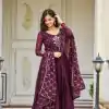 Majestic Purple Color Rangoli Sequence Embroidery Gown