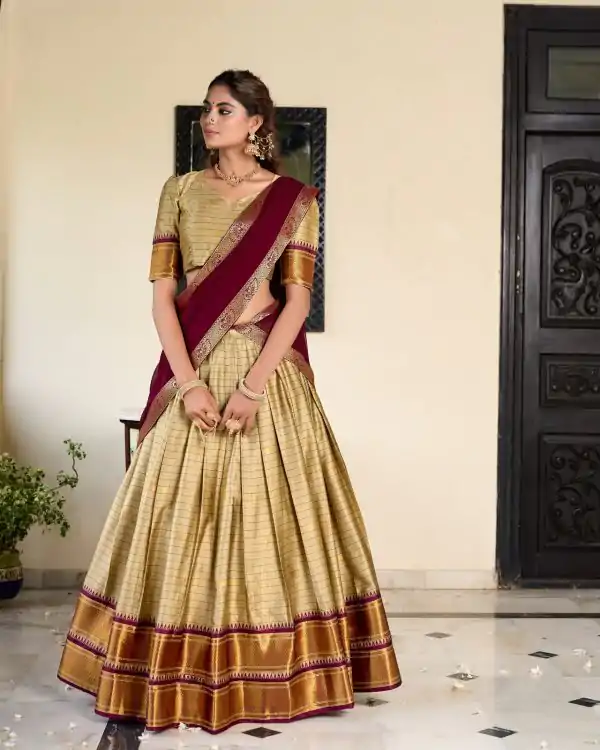 Graceful Chicco Color Cotton Silk Weaving Paithani Concept Lehenga Choli
