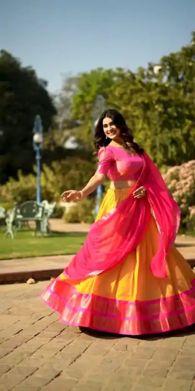 Peaceful Yellow Color Kanchipuram Zari Weaving Lehenga Choli