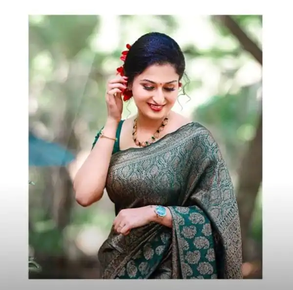 Blue Soft Silk Jacquard Work On All Over Saree - Image 3