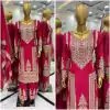 Bright Red Color Chinnon Silk With Embroidery Coding Dori-Sequence Work Salwar Suit