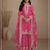 Classic Pink Color Heavy Semi Chinon Silk Codding Embroidery Salwar Suit