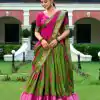 Fantastic Pink Color Dola Silk Shikora Print Zari Border Lehenga Choli