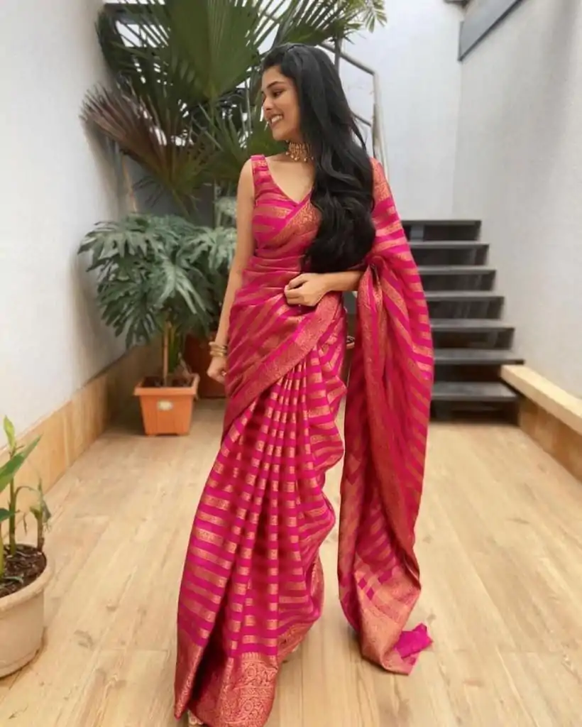 KP 5084 Pink Color Soft Lichi Silk Jacquard Work On All Over Saree Casual, Wedding, Festive, Events . Expected Delivery  4-6 Working Days @1399/- only                                                                                                                                             | Sarees, Bollywood Sarees, Creative Sarees, Designer Sarees, Embroidered Sarees, Ethnic Saree, Modern Digital sarees, Party Wear Sarees