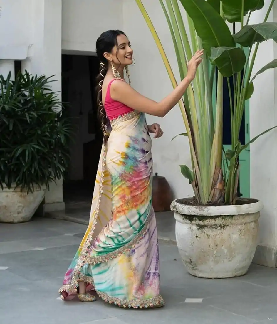 MS 459 Multi color Chinon fabric Embroidery Coding Sequins Lace Saree Casual, Wedding, Festive, Events . Expected Delivery 4-6 Working Days @1649/- only | Sarees, Bollywood Sarees, Creative Sarees, Designer Sarees, Embroidered Sarees, Ethnic Saree, Modern Digital sarees, Party Wear Sarees