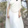 White Georgette Threadbare Sequin Work Anarkali Gown