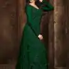 Green Football Net Embroidery Sequence Stone Coding Moti Work Salwar Suit