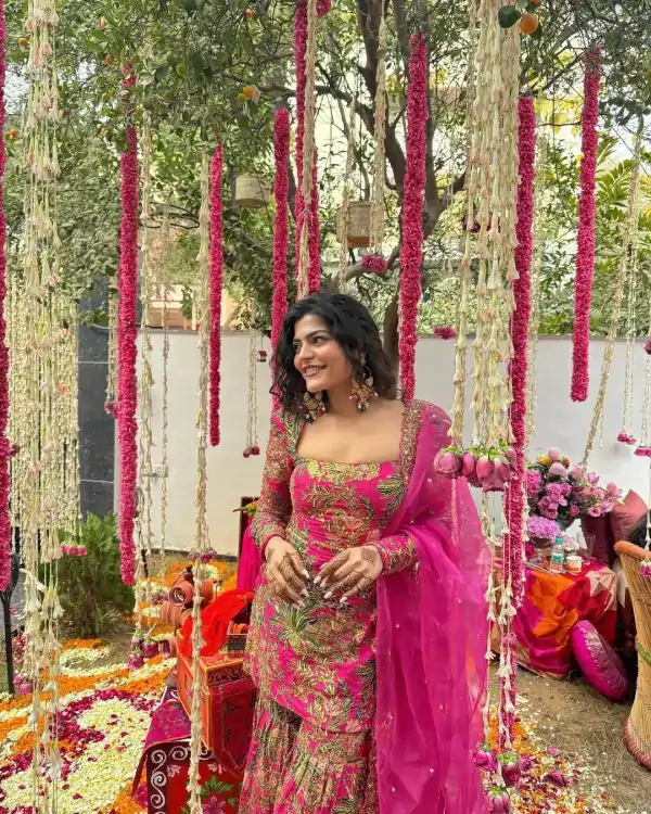 Pink Silk Faux Georgette Digital Print Salwar Suit - Image 2