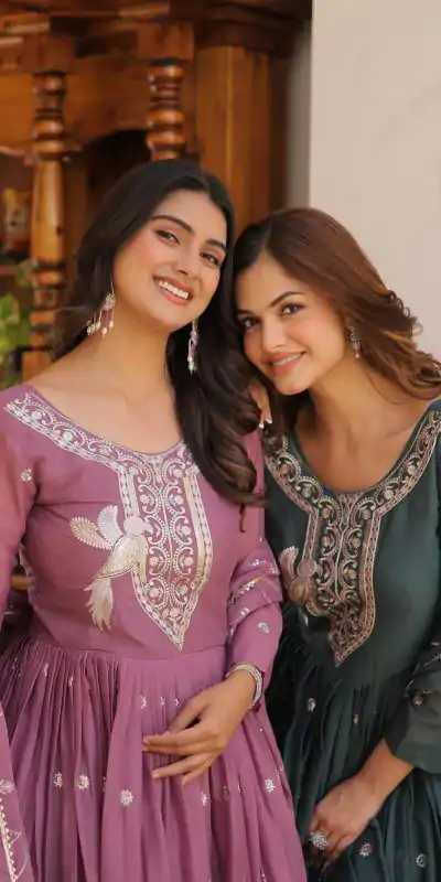 Ram 081 Light Purple Star Georgette Sequence Embroidery Work Anarkali Gown Wedding Party, Festive, Events Etc.4-6 Working Days@2149/- only | Gowns, Bollywood Gowns, Creative Gowns, Designer Gowns, Embroidered Gowns, Party Wear Gowns, Straight Suits