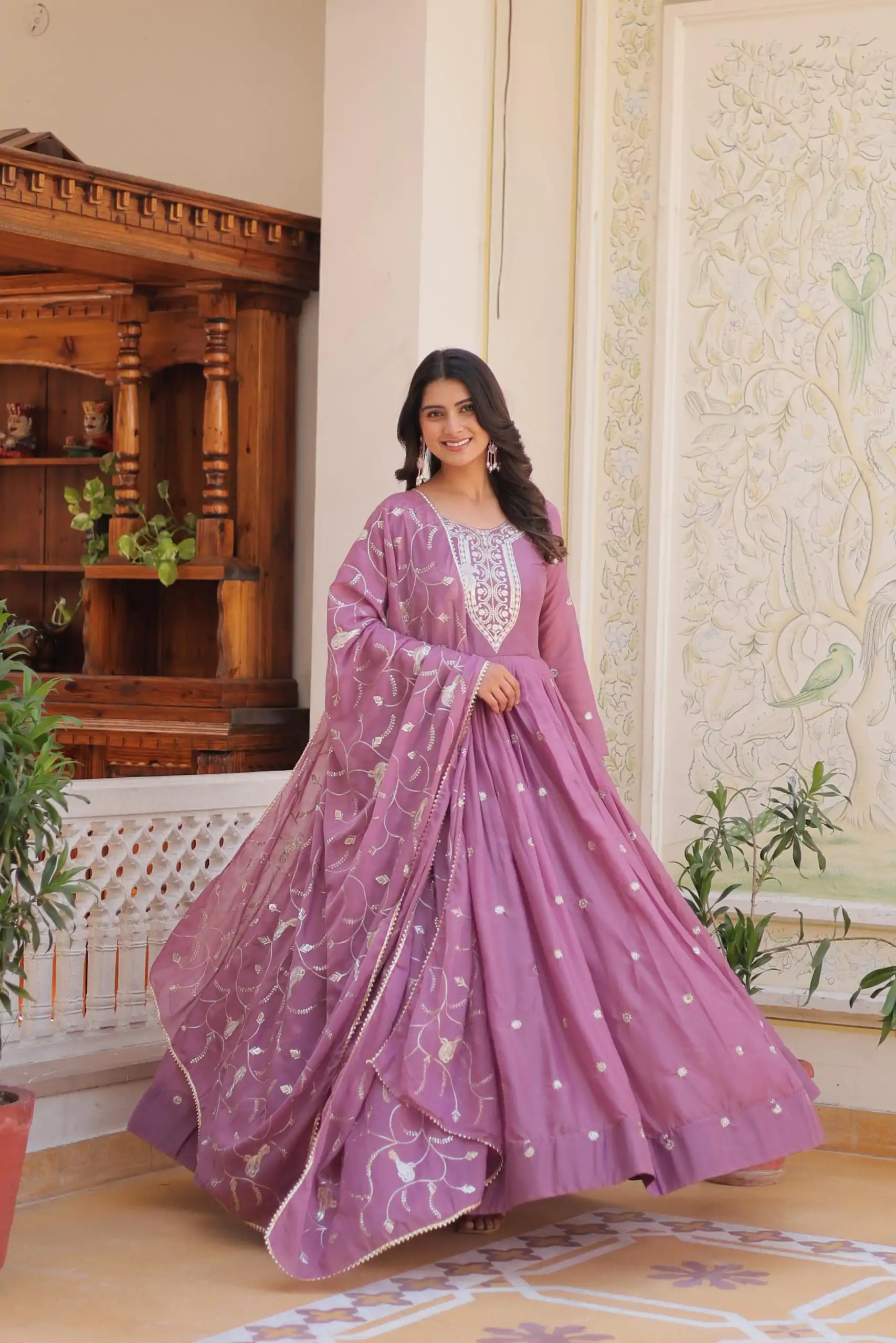 Ram 081 Light Purple Star Georgette Sequence Embroidery Work Anarkali Gown  Wedding Party, Festive, Events Etc.4-6 Working Days@2149/- only | Gowns, Bollywood Gowns, Creative Gowns, Designer Gowns, Embroidered Gowns, Party Wear Gowns, Straight Suits