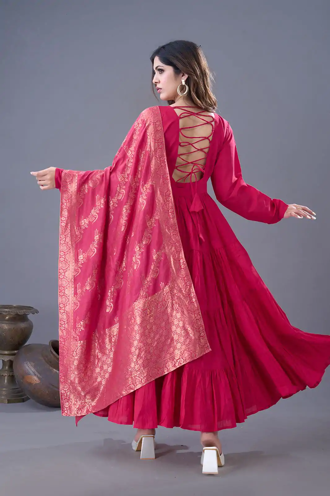 ZSR 3107 Pink Color Roman Silk With Embroidery Sequence Work Anarkali Gown Wedding Party, Festive, Events Etc.4-6 Working Days@1999/- only | Gowns, Bollywood Gowns, Creative Gowns, Designer Gowns, Embroidered Gowns, Party Wear Gowns, Straight Suits