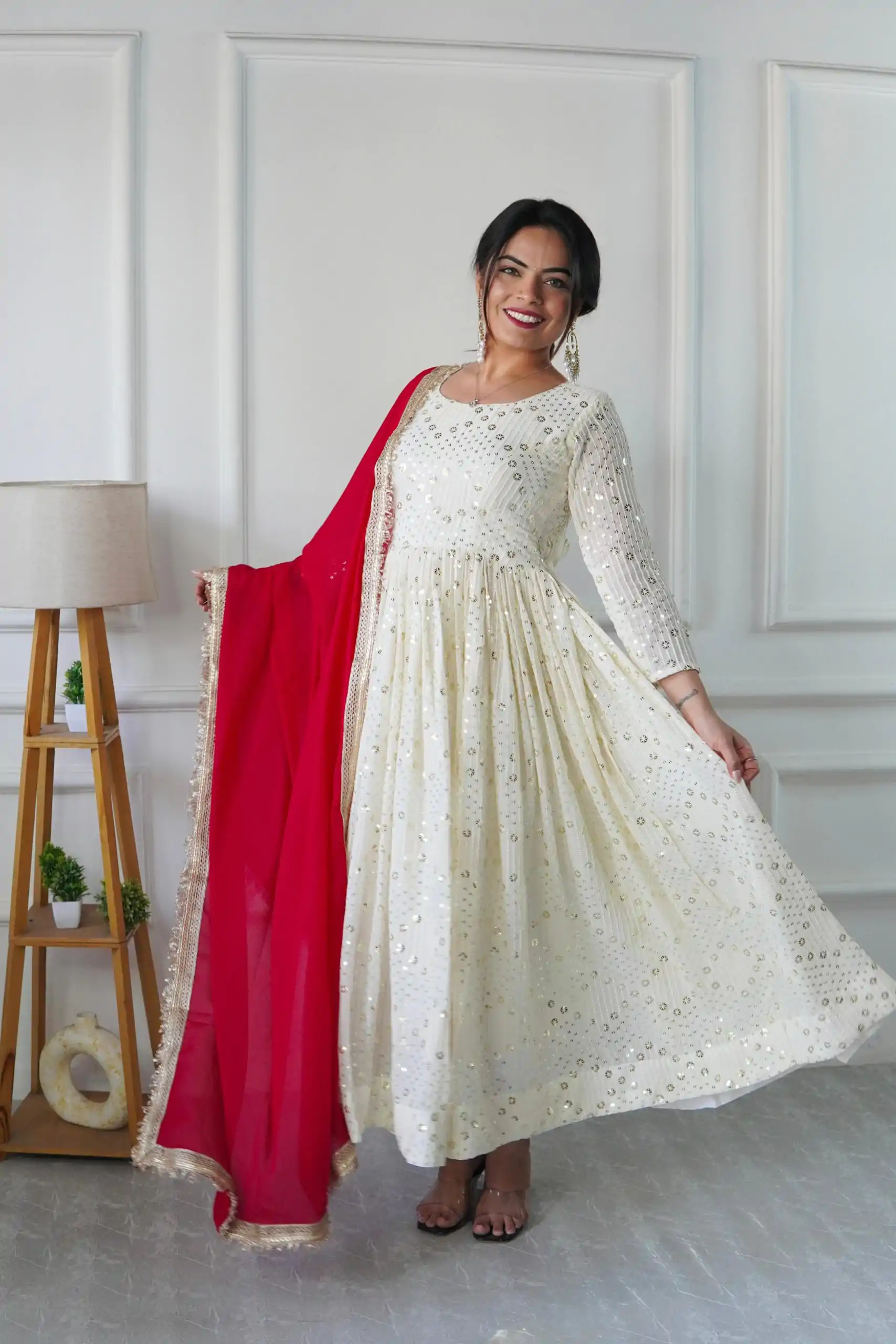VLM 253 White Color Fox Georgette With Heavy Embroidery Work Salwar Suit Casual, Wedding, Party, Festive, Events Etc.4-6 Working Days@ 1949/-only | Jump Suits, Salwar suit, Casual Suits, Creative suits, Designer Suits, Palazzo Suits, Party Wear Suits, Patiala Suits, Straight Suits