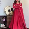 Superb Red Color Star Georgette With Embroidery Work Anarkali Gown