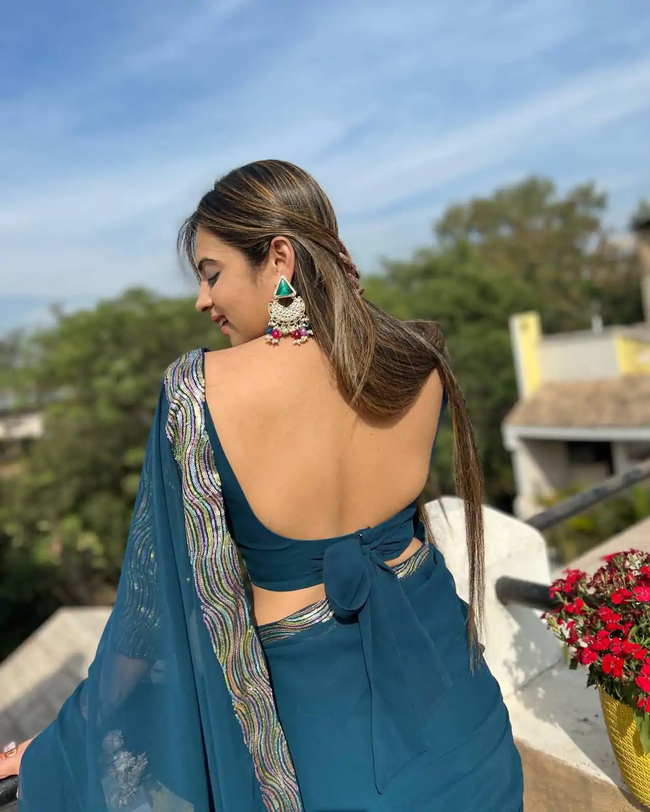 JR 579 Peacock Blue Color Georgette Sequence Work Lace With Peiping Saree Casual, Wedding, Festive, Events . Expected Delivery 4-6 Working Days @1649/- only | Sarees, Bollywood Sarees, Creative Sarees, Designer Sarees, Embroidered Sarees, Ethnic Saree, Modern Digital sarees, Party Wear Sarees