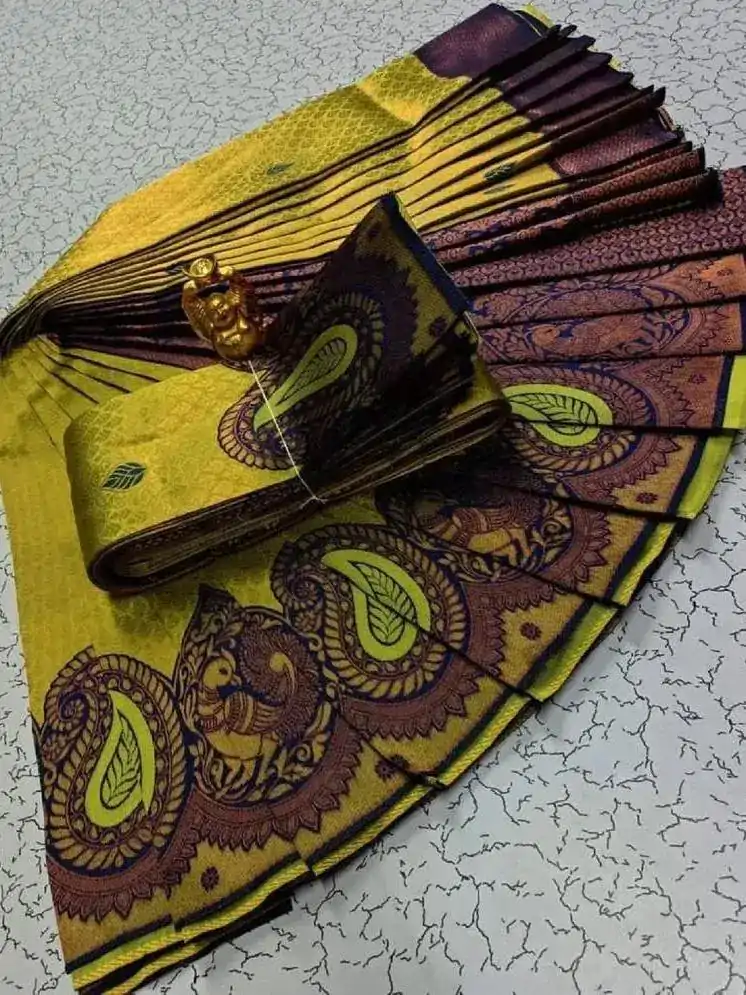 MS 471 Yellow Color Soft Litchi Silk contrast border weaving design Saree Casual, Wedding, Festive, Events . Expected Delivery  4-6 Working Days @1399/- only | Sarees, Bollywood Sarees, Creative Sarees, Designer Sarees, Embroidered Sarees, Ethnic Saree, Modern Digital sarees, Party Wear Sarees