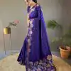 Aglow Royal Blue Color Soft Litchi Silk Kubera Pattu Saree