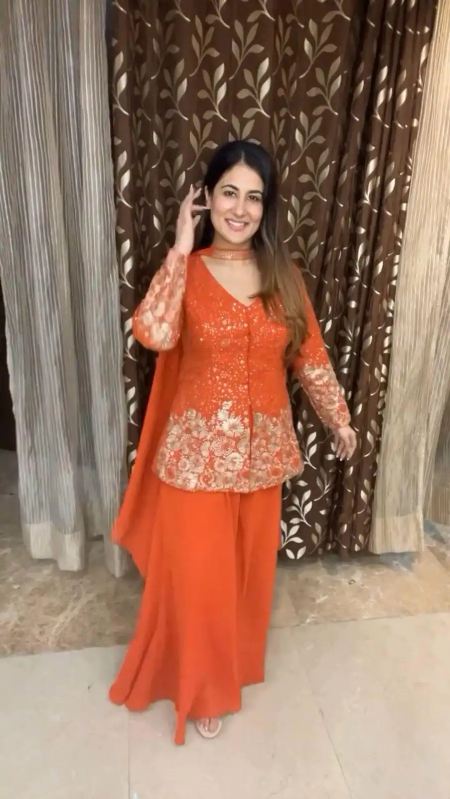 LG 1925 Orange Color georgette Sequence Embroidery Work Salwar Suit Casual, Wedding, Party, Festive, Events Etc.4-6 Working Days@ 1999/-only | Jump Suits, Salwar suit, Casual Suits, Creative suits, Designer Suits, Palazzo Suits, Party Wear Suits, Patiala Suits, Straight Suits