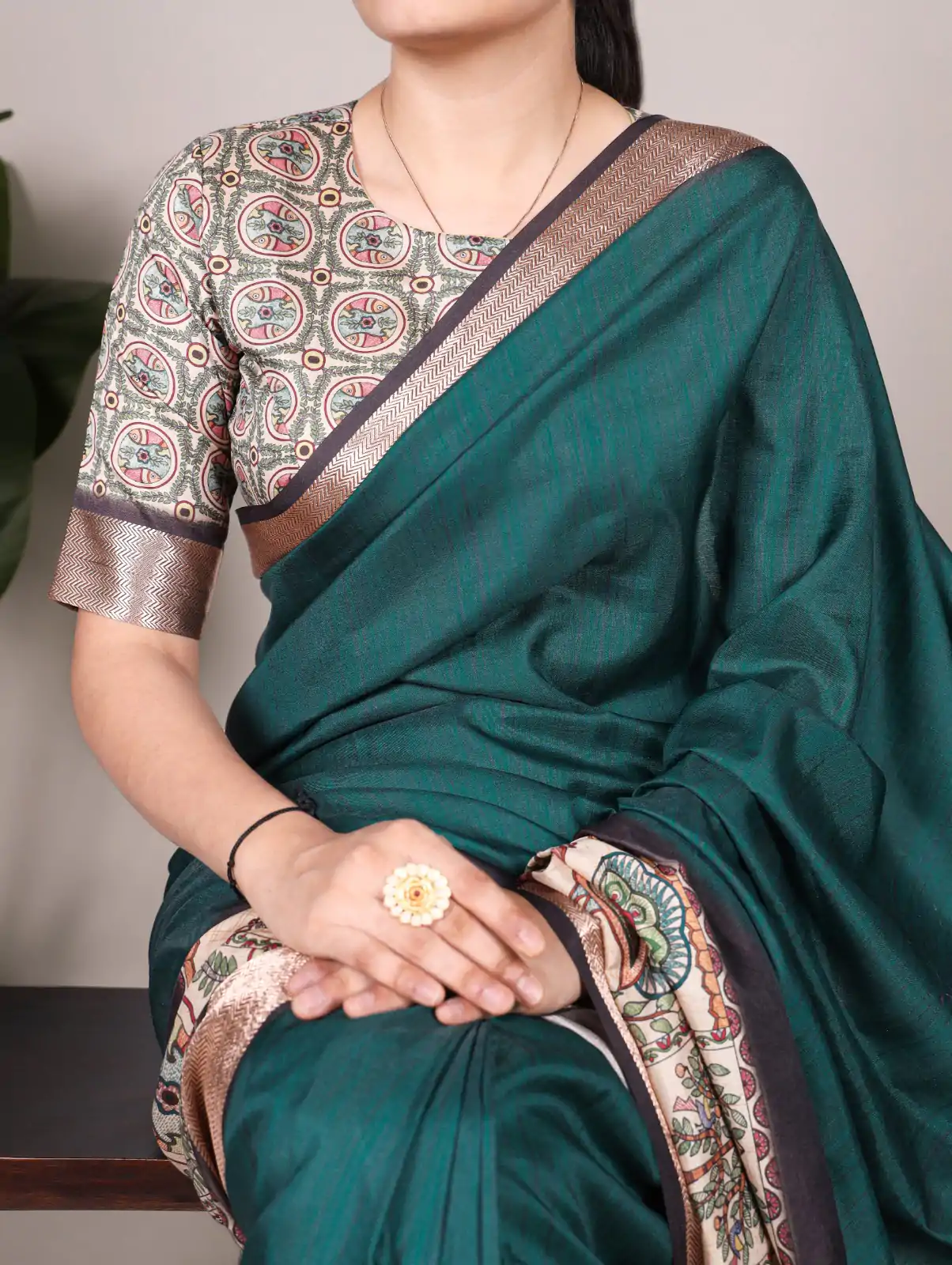 YNF 7022 Peacock Blue Color Tussar Silk With Viscose Border Printed Saree Saree , Wedding, Festive, Events . Expected Delivery  4-6 Working Days @1699/-                                                                                                                                            | Sarees, Bollywood Sarees, Creative Sarees, Designer Sarees, Embroidered Sarees, Ethnic Saree, Modern Digital sarees, Party Wear Sarees